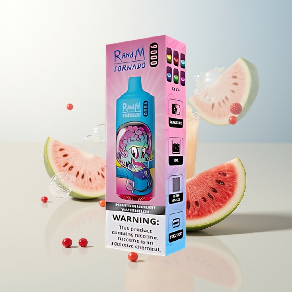 RandM Fumot Tornado 9000 Pufova Prime Jagoda Lubenica Rechargeable RGB Display