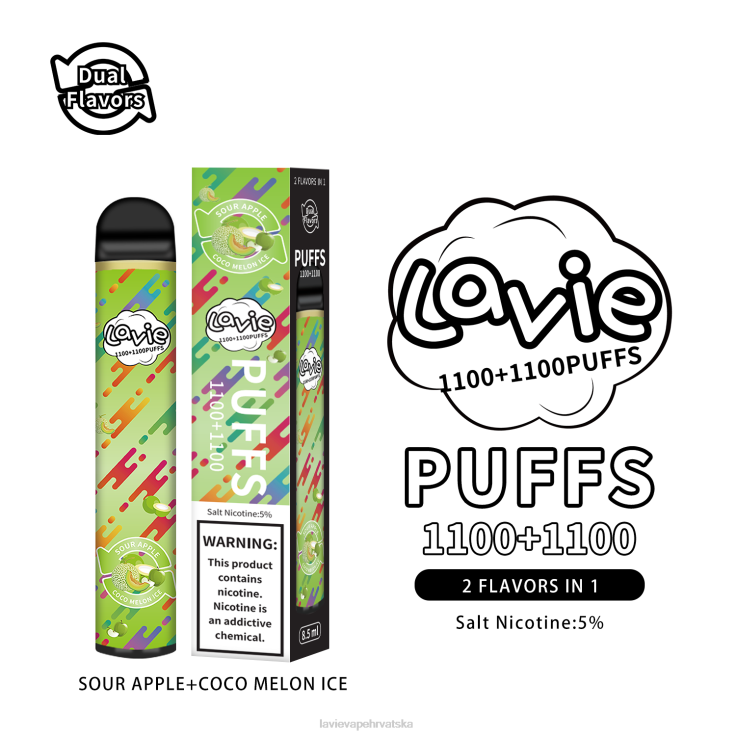 kisela jabuka/coco led od dinje LAVIE BAR Switch 2200 udaha 2DHBL297 | Lavie Vape Zagreb
